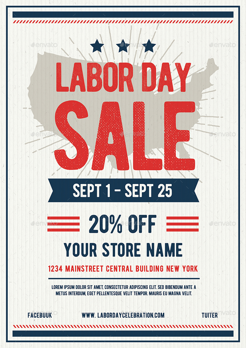 Labor Day Flyer, Print Templates GraphicRiver
